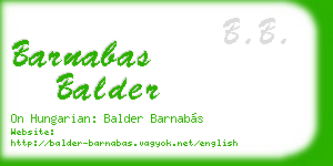 barnabas balder business card